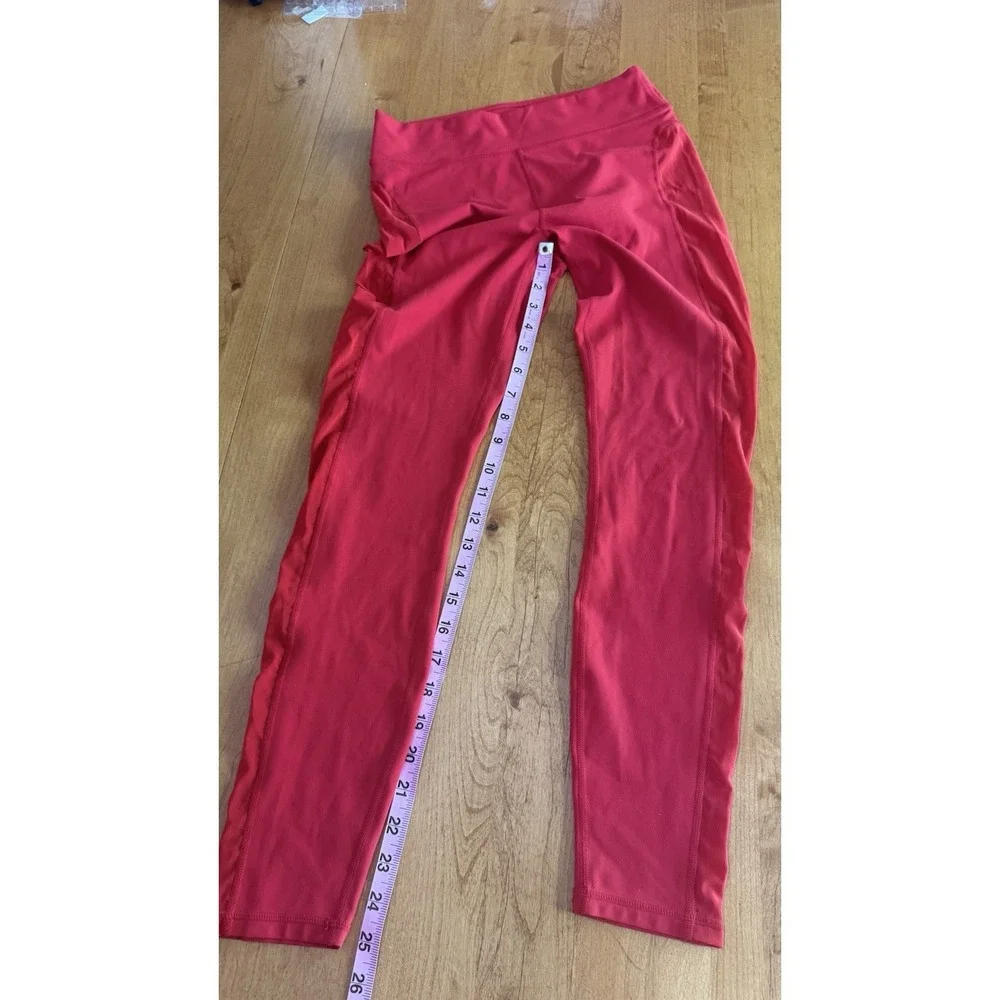 Fabletics PureLuxe High Rise Red Ankle Leggings Women's XS Stretch Elastic Waist